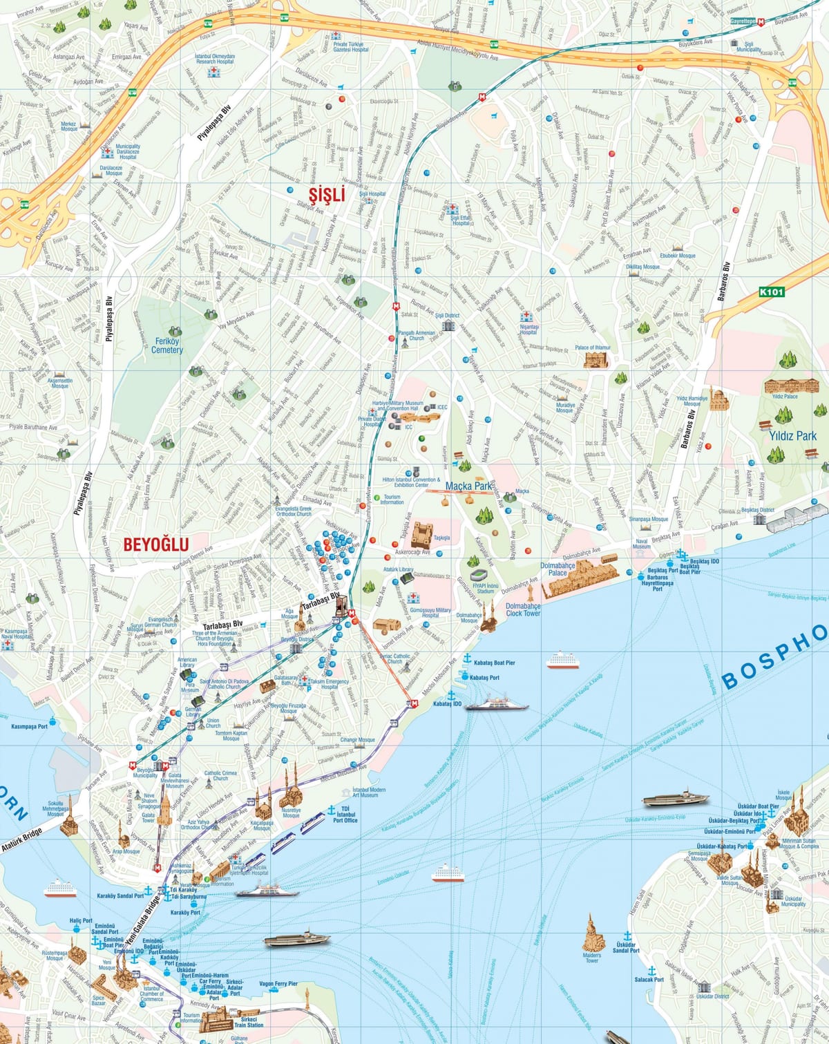 地図のイスタンブールシシュリ-国際会議場地区地区