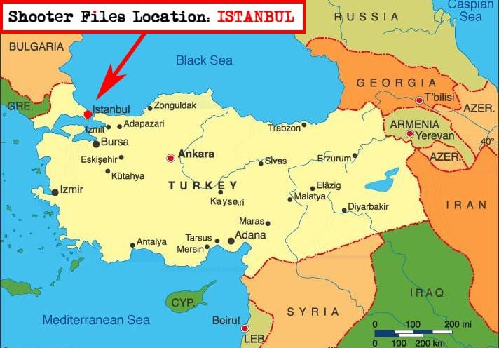 地図のイスタンブールおよび周辺諸国