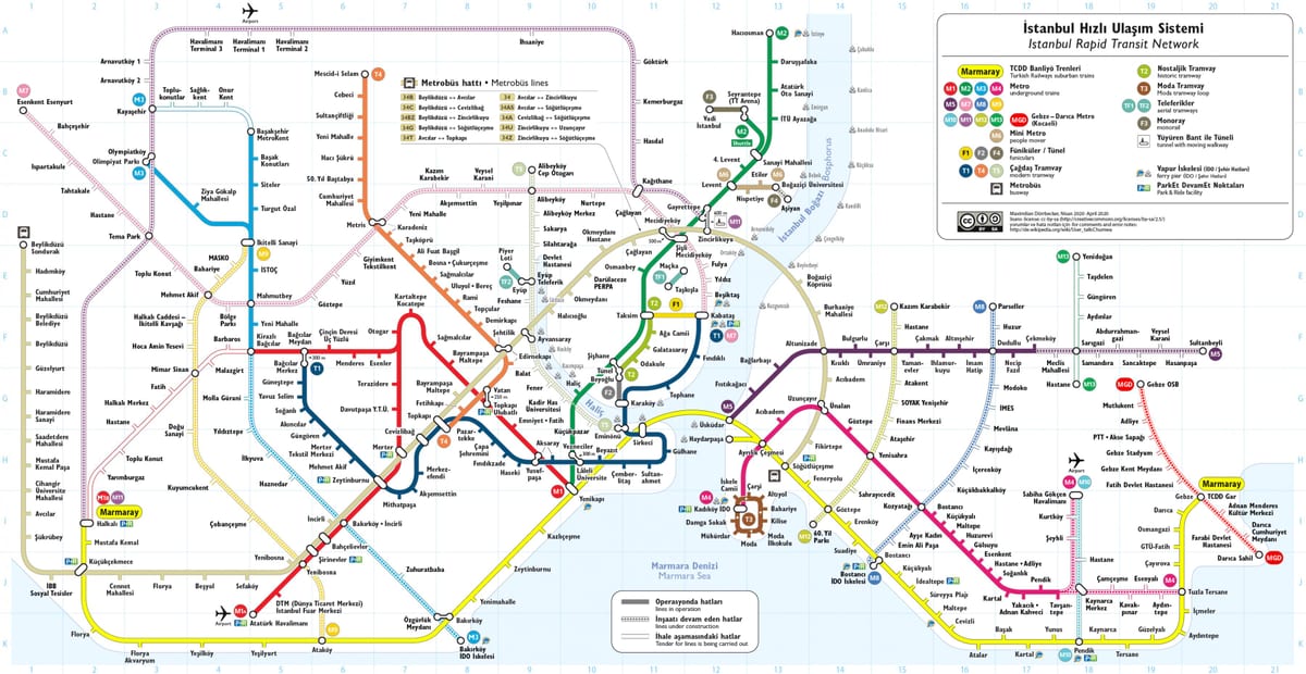 イスタンブールのバス路線図