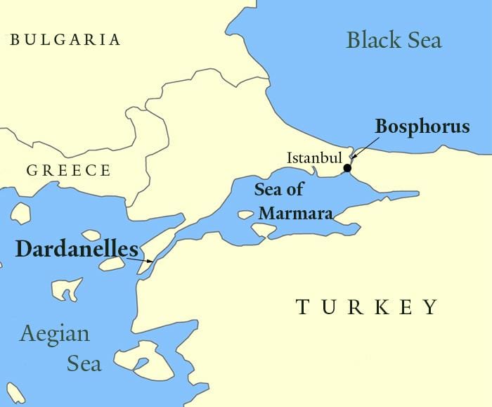 ボスポラスイスタンブールの地図