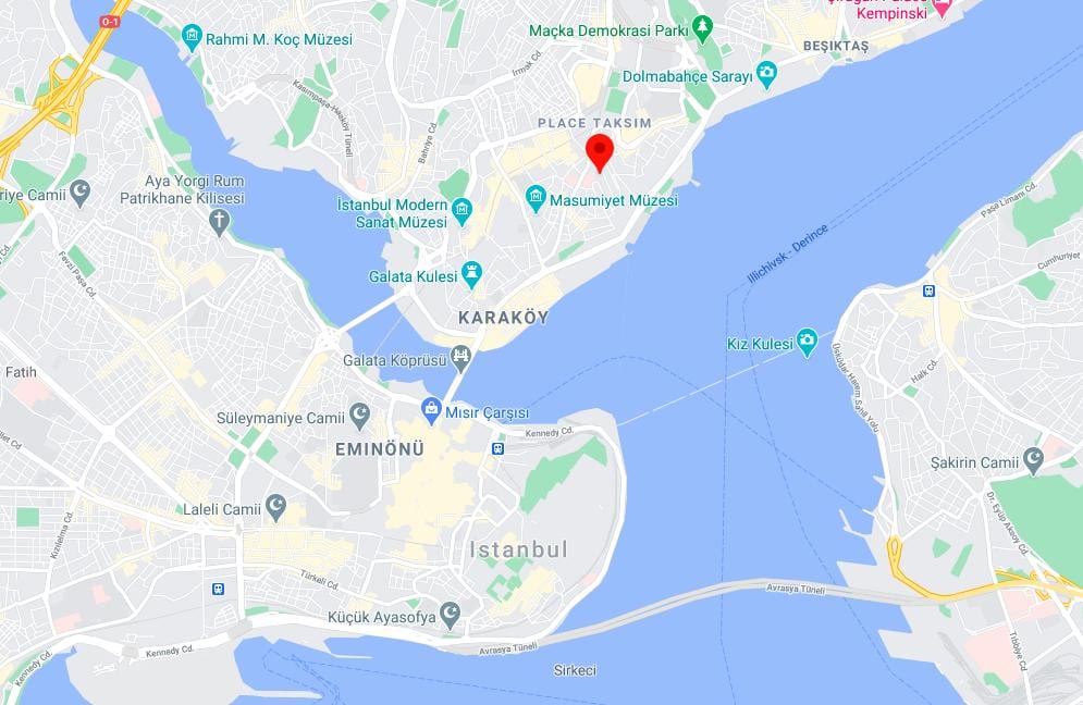 地図cihangirイスタンブール