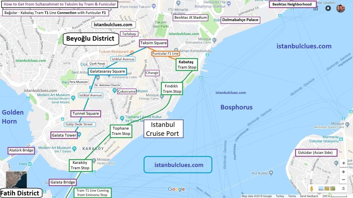 istiklalトイスタンブールの地図