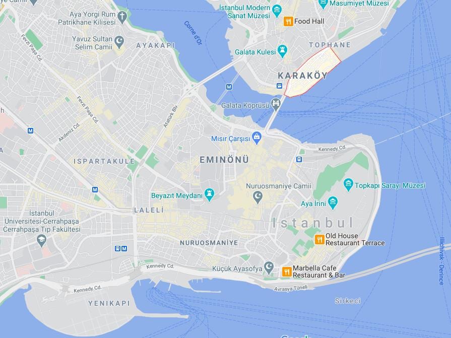 地図karakoyイスタンブール