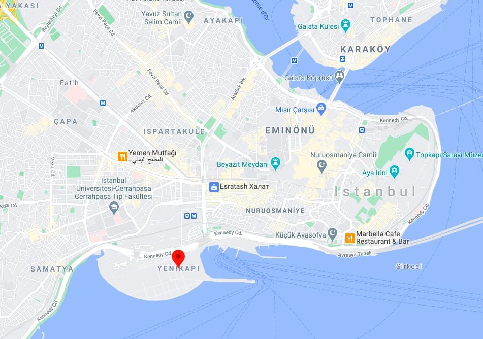 地図yenikapiイスタンブール