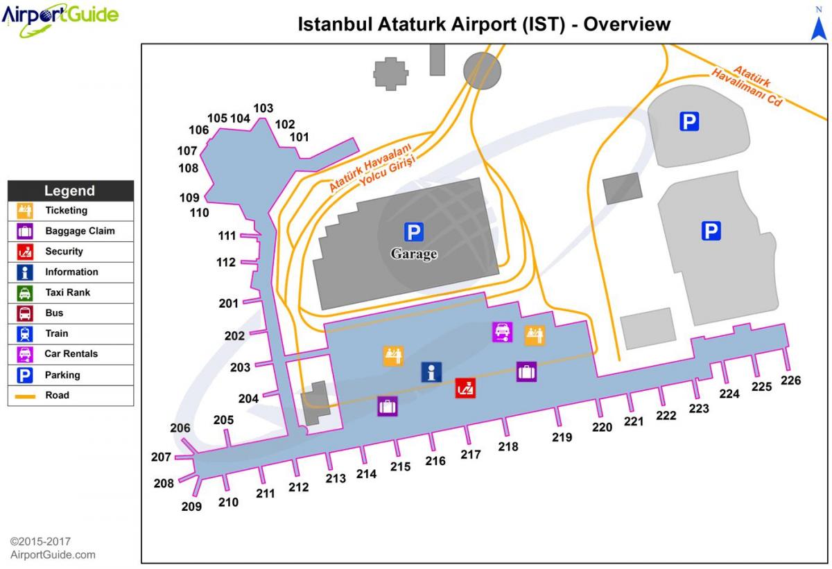 アタテュルク国際空港交通地図