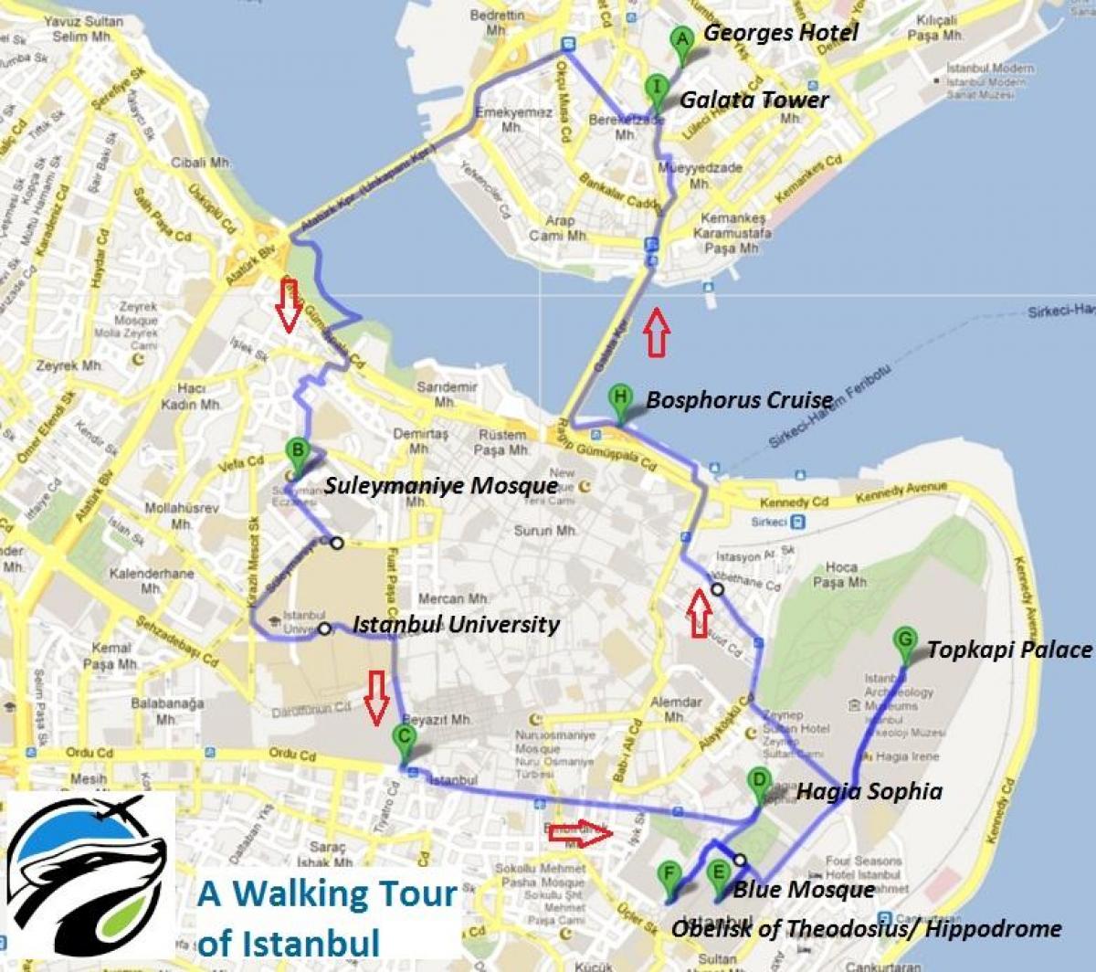 地図イスタンブールの散歩ツアー
