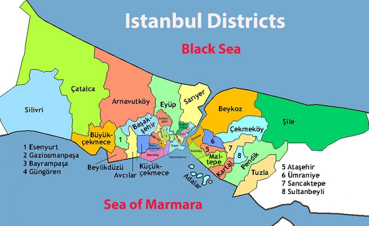 地図の地域のイスタンブール