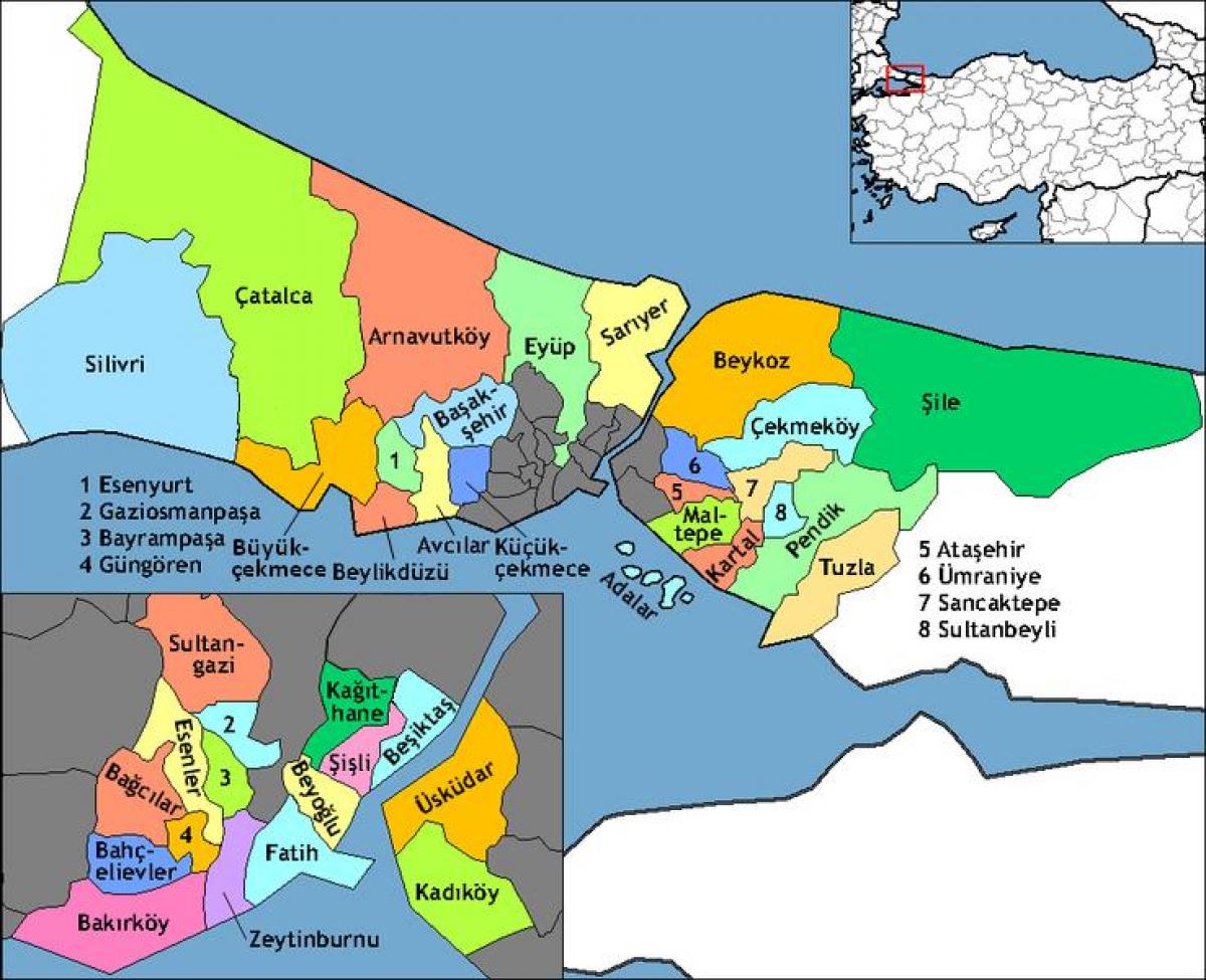 イスタンブール地域の地図