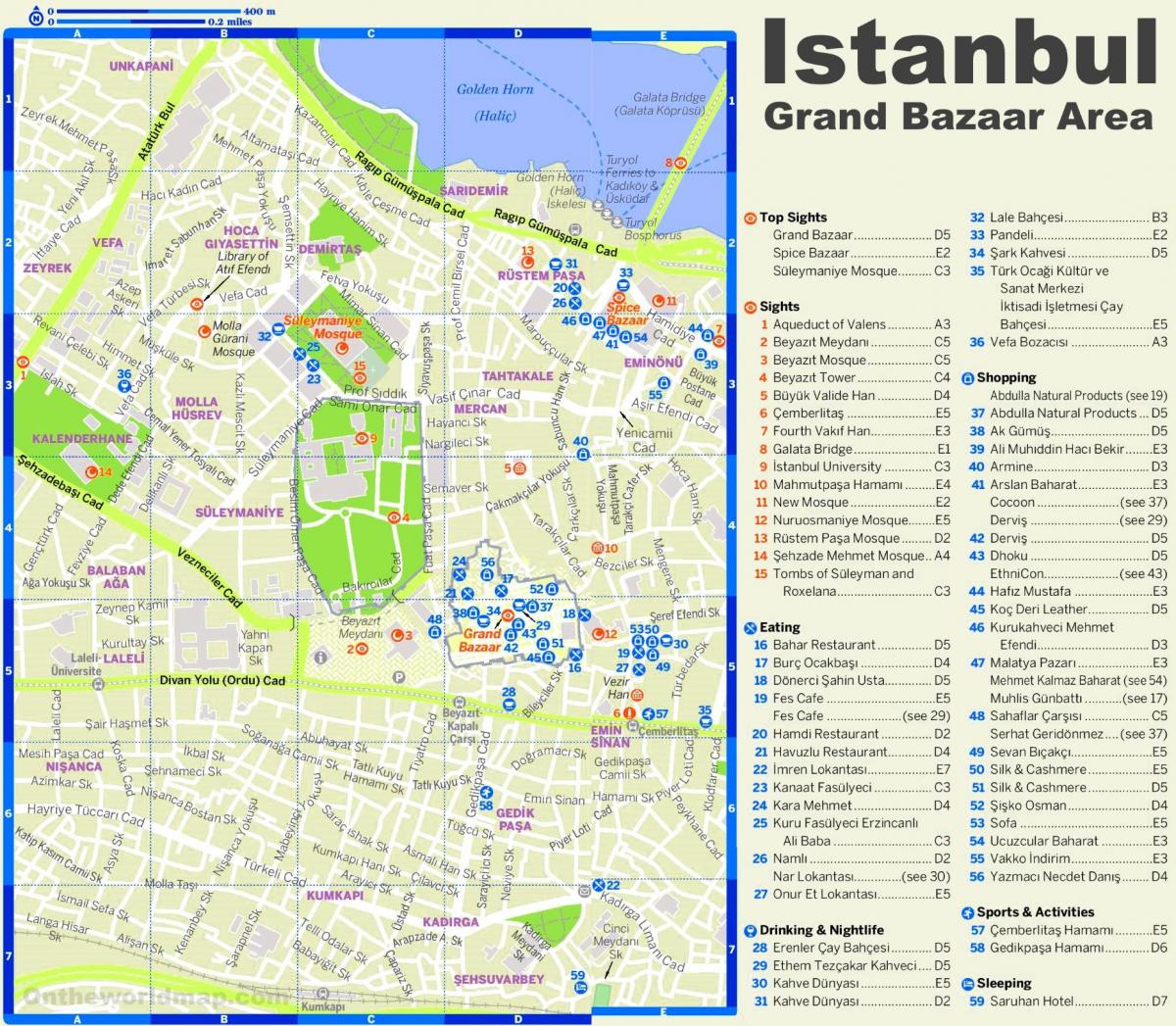 イスタンブールバザール地図
