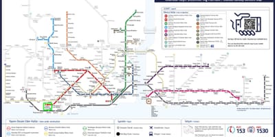 地図のアタテュルク国際空港にメトロ