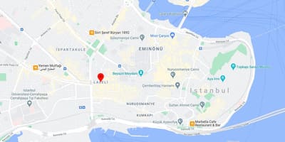 イスタンブールのラレリ周辺地図
