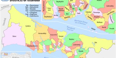 イスタンブール地区の地図
