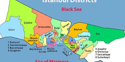 地図の地域のイスタンブール