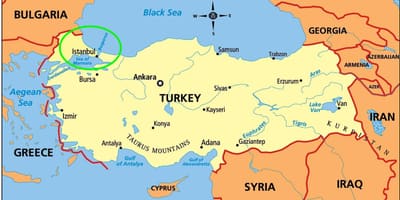 イスタンブールの場所が地図