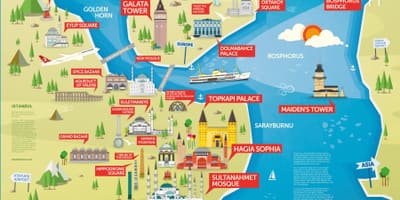 イスタンブール訪問場所の地図