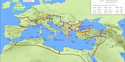コンスタンチノープルの場所が世界の地図