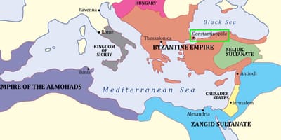 コンスタンチノープルに欧州地図