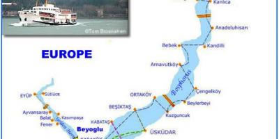 ボスポラス海峡フェリーの地図