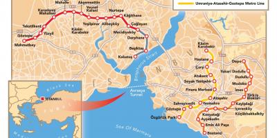 地図イスタンブールのトンネル