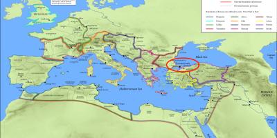 コンスタンチノープルの場所が世界の地図
